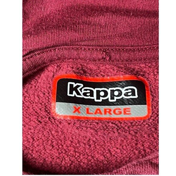 Kappa Hoodie Sweatshirt Mens XL Burgundy Graphic Pullover Long Sleeve Casual - Picture 3 of 11
